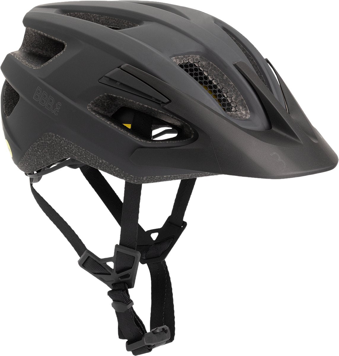 Bbb cycling dune mips 3.0 fietshelm volwassenen - mtb racefiets - fidlock sluiting - inclusief achterlicht houder - donker grijs - maat l (58-61cm) - bhe-23