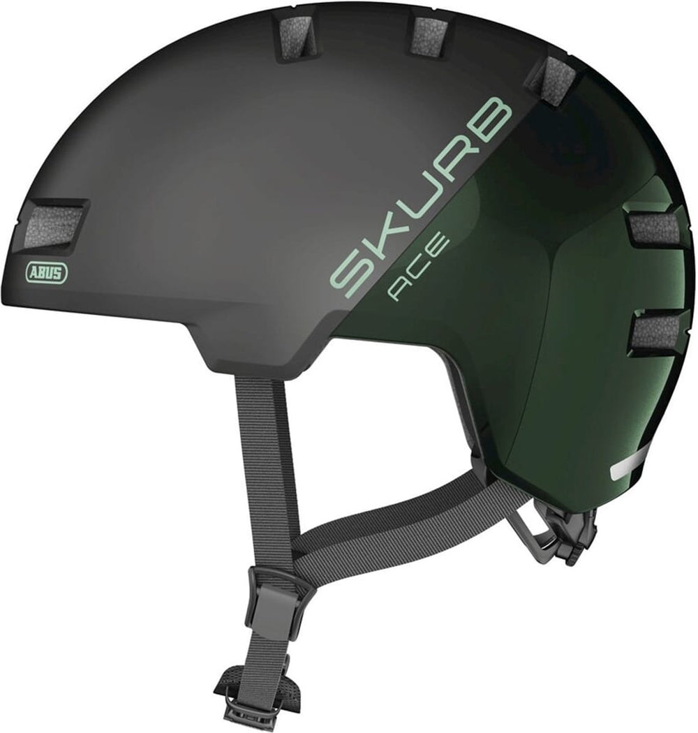 Abus fietshelm skurb ace moss green m - 55-59 cm - groen - geschikt voor gebruik op elektrische fietsen - stadsfietsen - 310 g