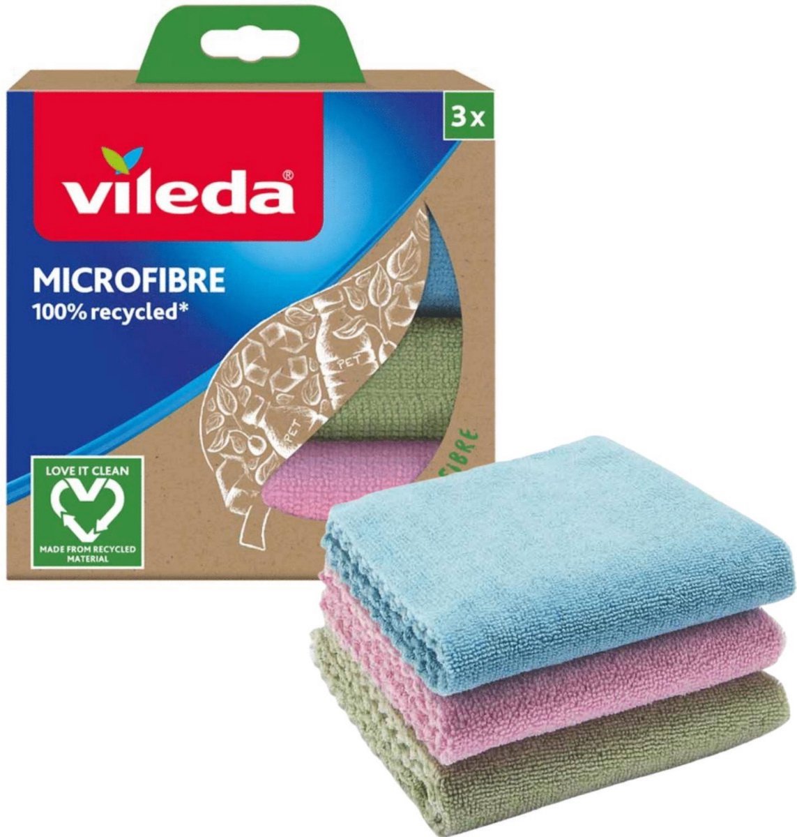 Vileda microvezeldoek 3-pack 100% gerecycled