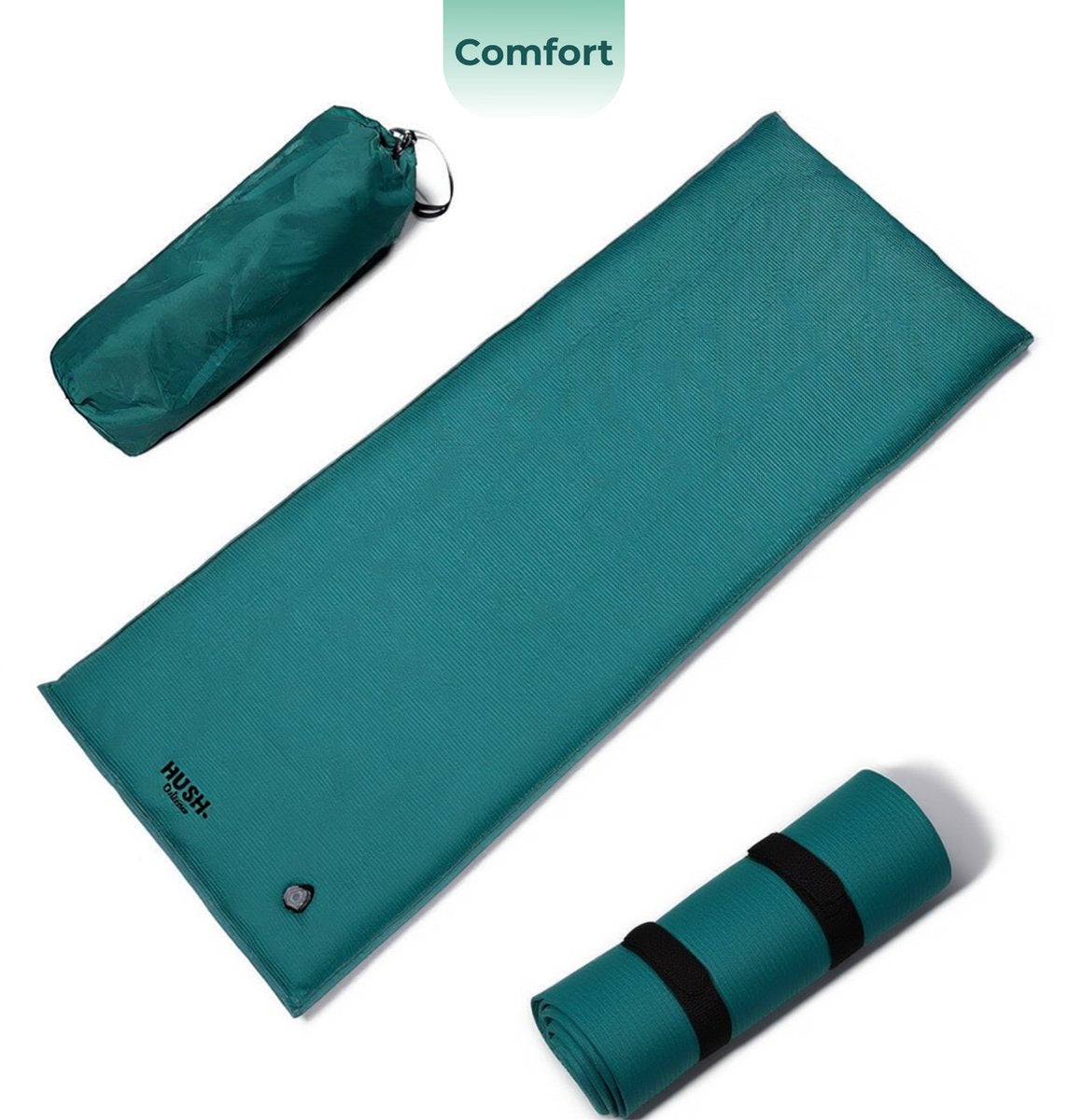 Hush. outdoor hush outdoor - slaapmat comfort - incl. draagzak - geïntegreerd ventiel - lichtgewicht - 192×70×4.5cm