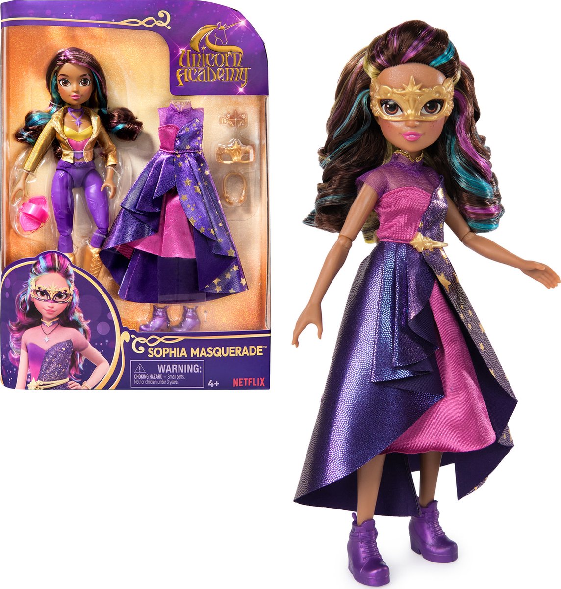 Unicorn academy pop deluxe sophia gemaskerde bal 24 cm