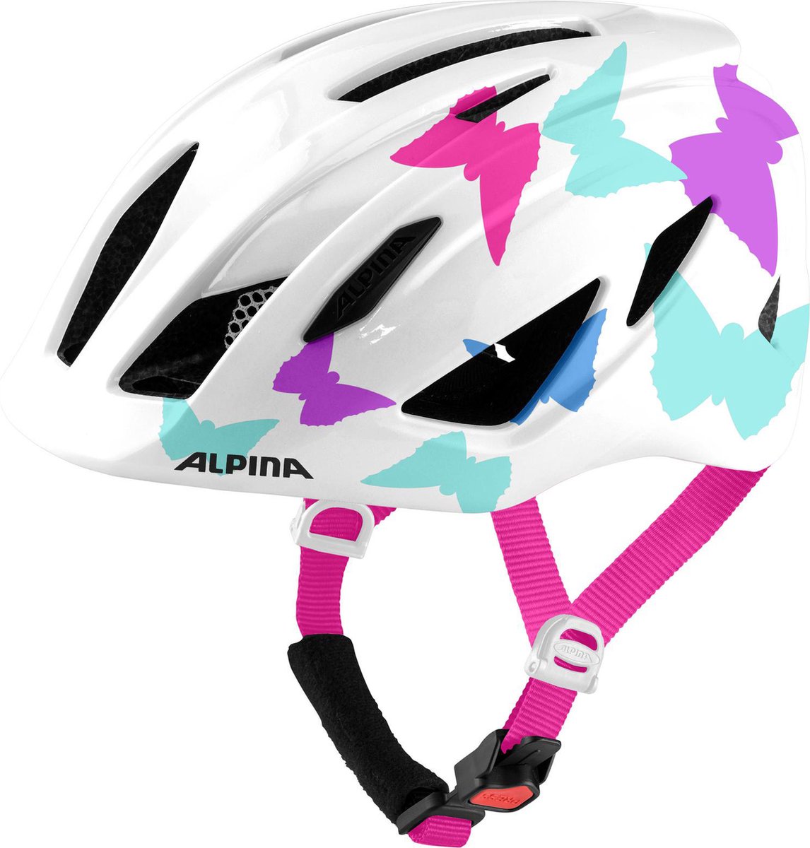 Olympische sportkleding alpina sports kinderhelm pico parelwit vlinders 50-55