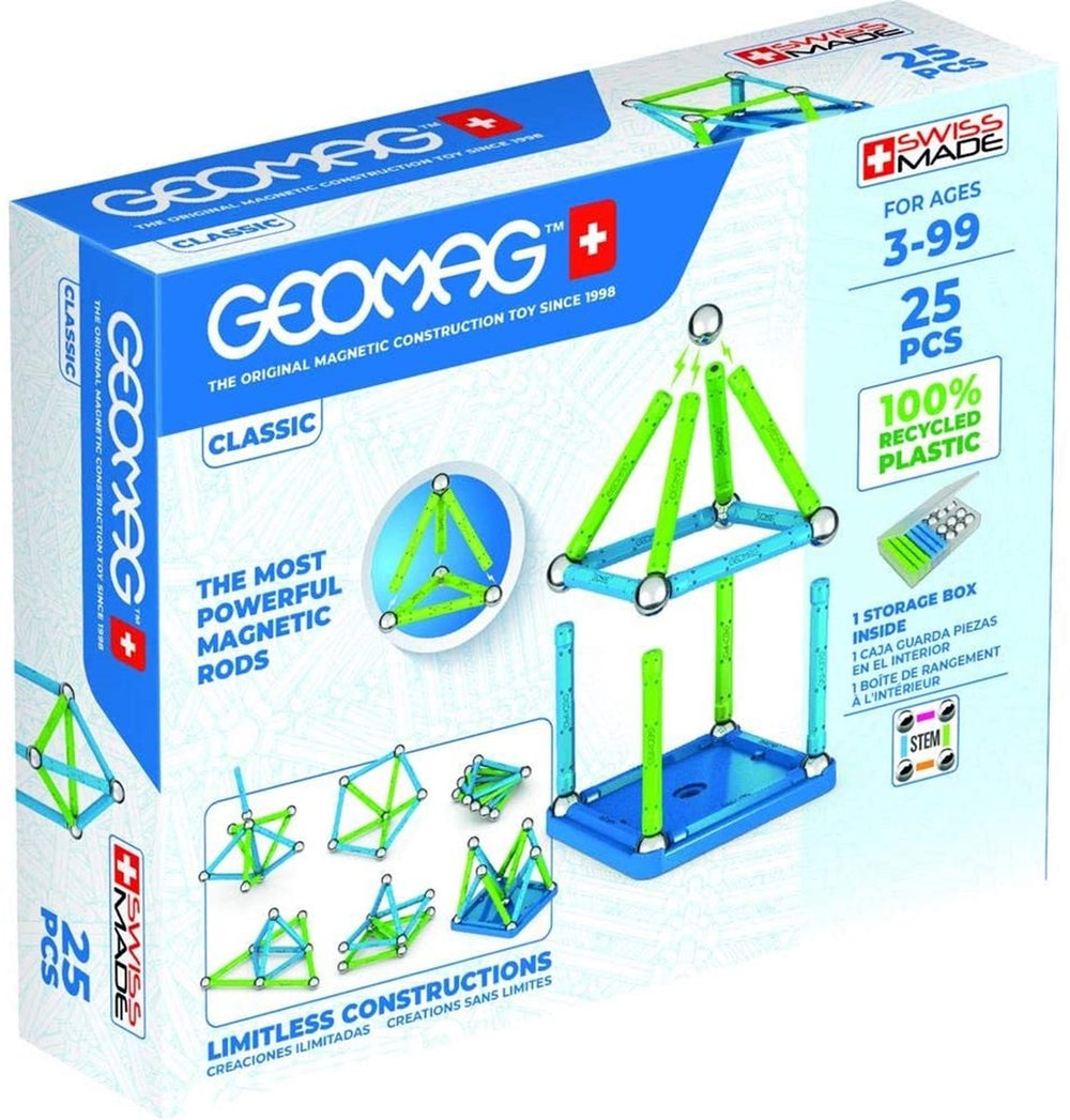 Geomag classic green line recycled - magnetisch constructiespeelgoed - 25-delig - vanaf 3 jaar