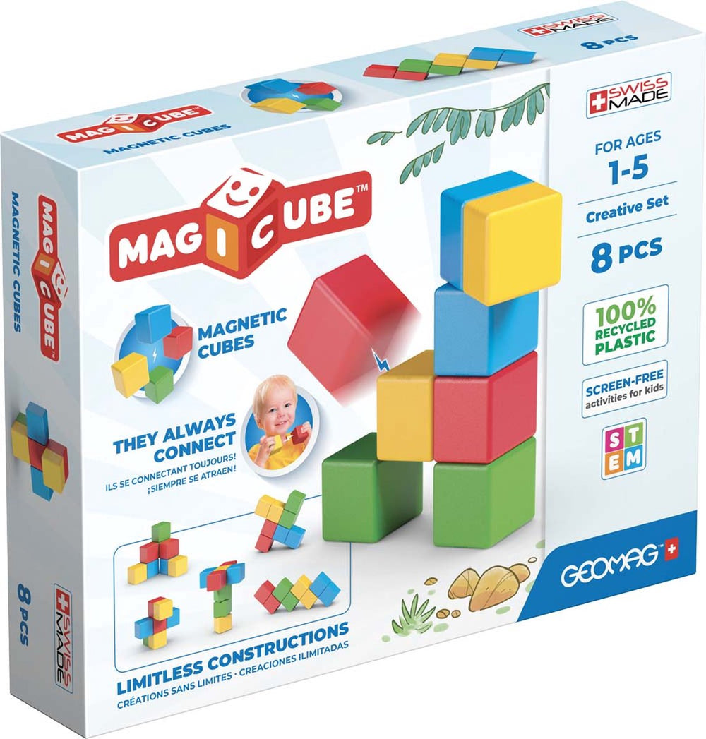 Geomag magicube creatief recycled - magnetische bouwblokken - 12-delig - vanaf 1 jaar
