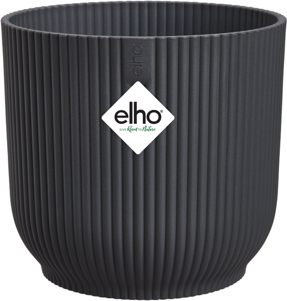Elho vibes fold rond 25 - bloempot voor binnen - 100% gerecycled plastic - ø 25,0 x h 23.0 cm - antraciet