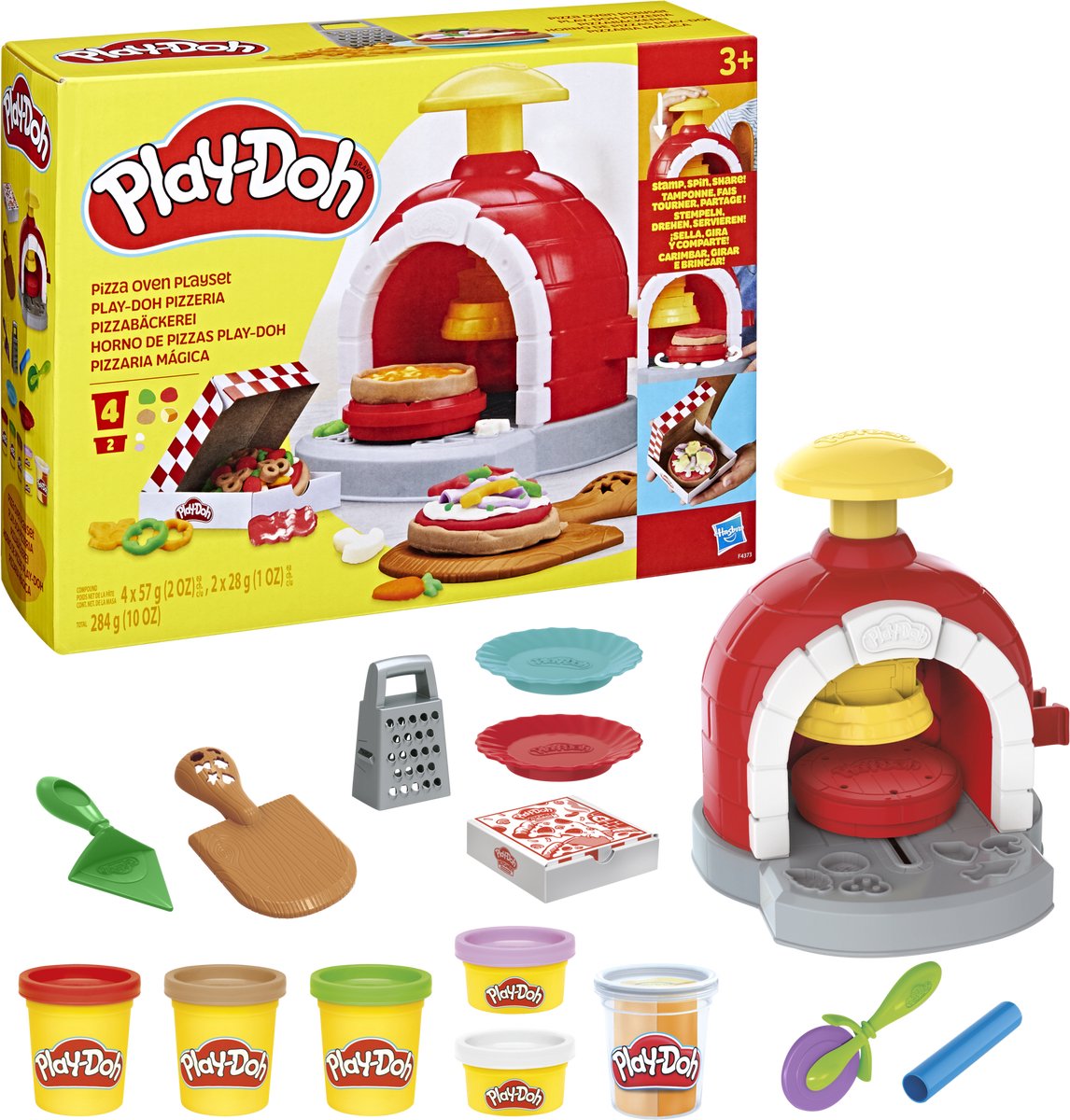 Play-doh stempelen en draaien - pizza speelset
