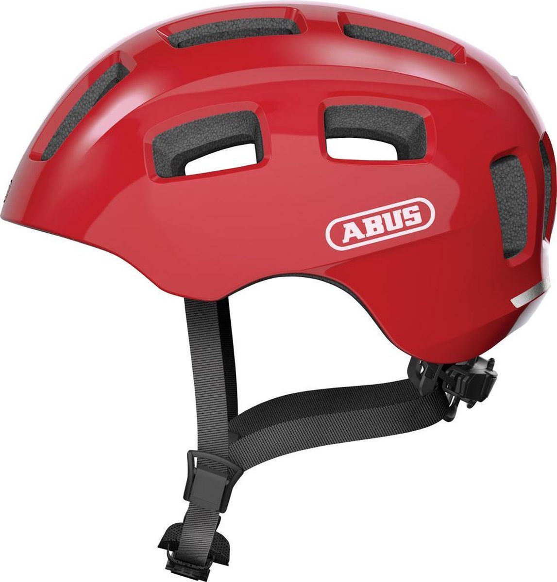 Abus fietshelm youn-i 2.0 - met licht voor kinderen, tieners en jongvolwassenen - voor meisjes en jongens - rood, maat s