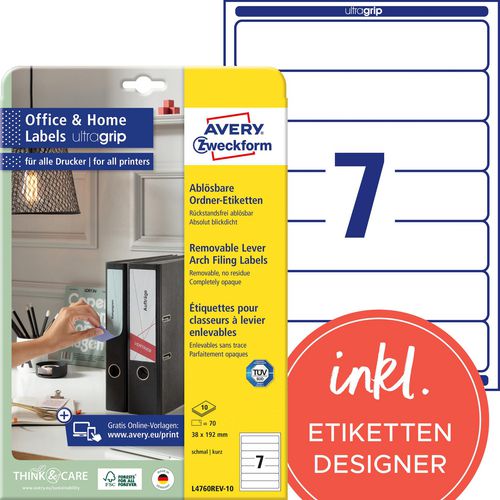 Avery rugetiketten l4760rev-10 38 x 192