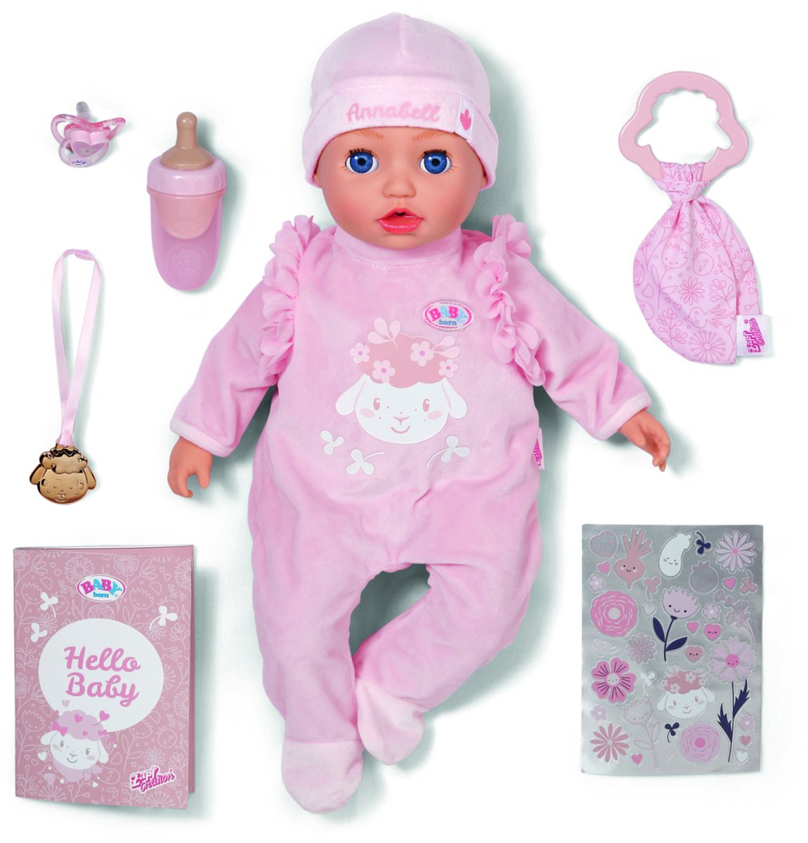 Baby born babypop annabell 43cm met accessoires en geluid.