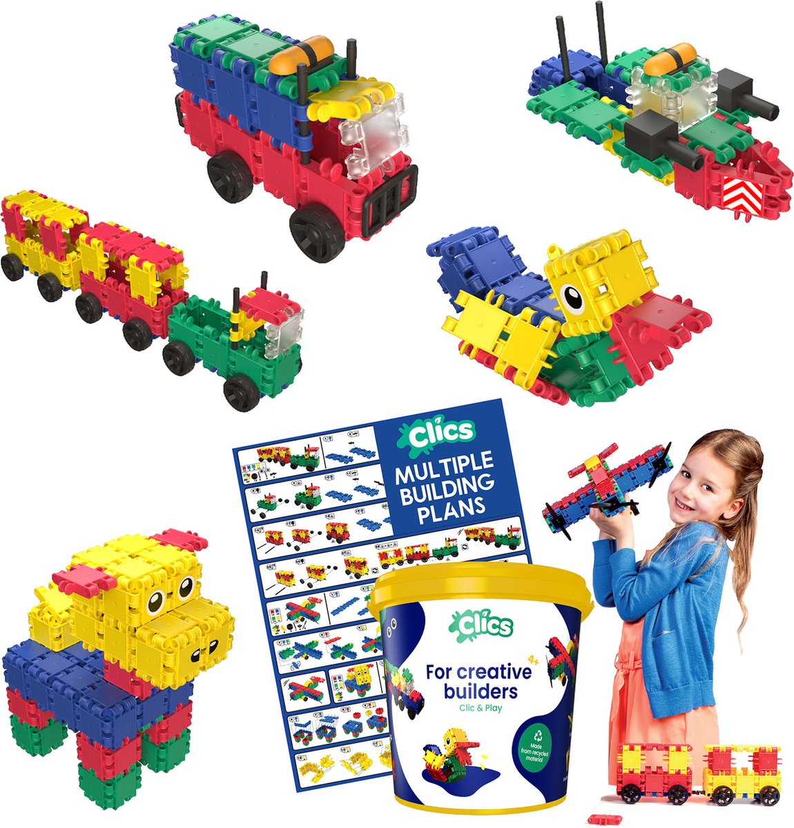 Clics Bouw Speel Emmer, 8in1