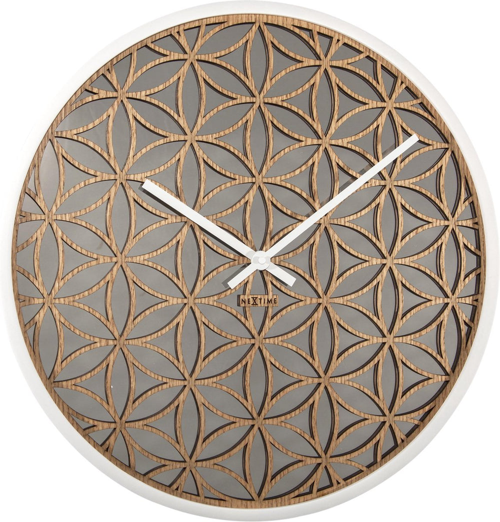 Nextime bella mirror – wandklok – 50 cm – hout spiegel – wit