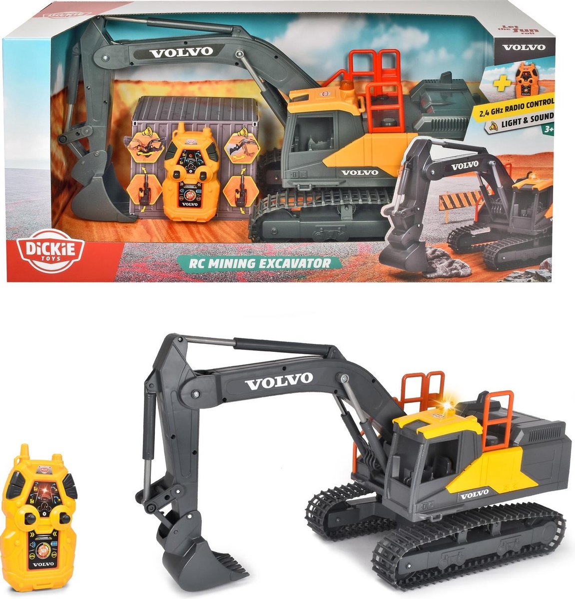 Dickie RC Volvo Minigraafmachine Bestuurbare Graafmachine