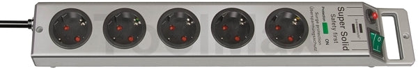 Brennenstuhl super solid-line stekkerdoos 5-voudig stekkerdoos (zilver, 2,5 meter)