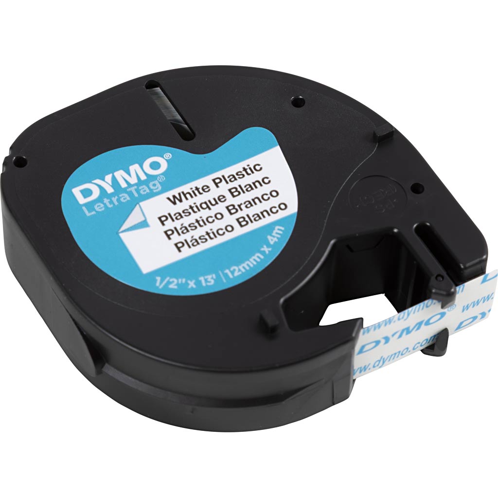 Etiketteertape dymo letratag wit 4m
