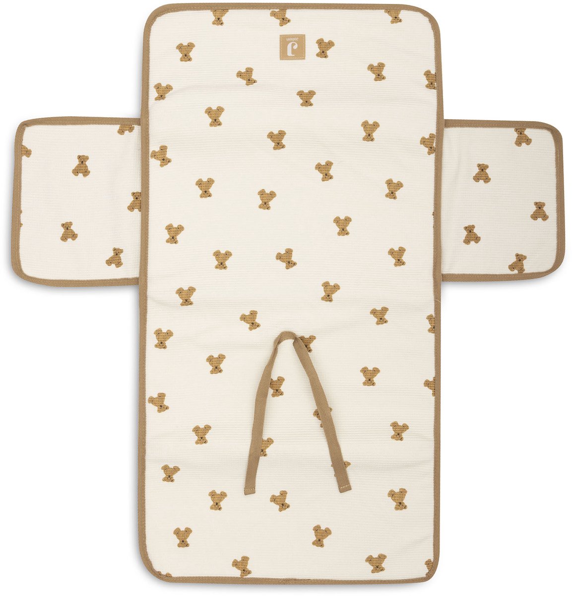 Jollein verschoonmatjes met opbergvakken - mini teddy bear - little waffle
