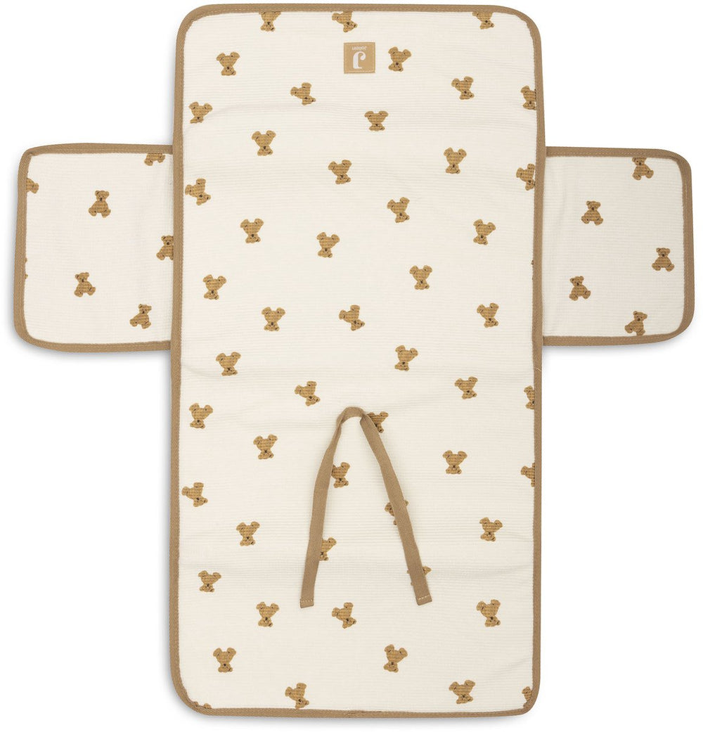 Jollein verschoonmatjes met opbergvakken - mini teddy bear - little waffle