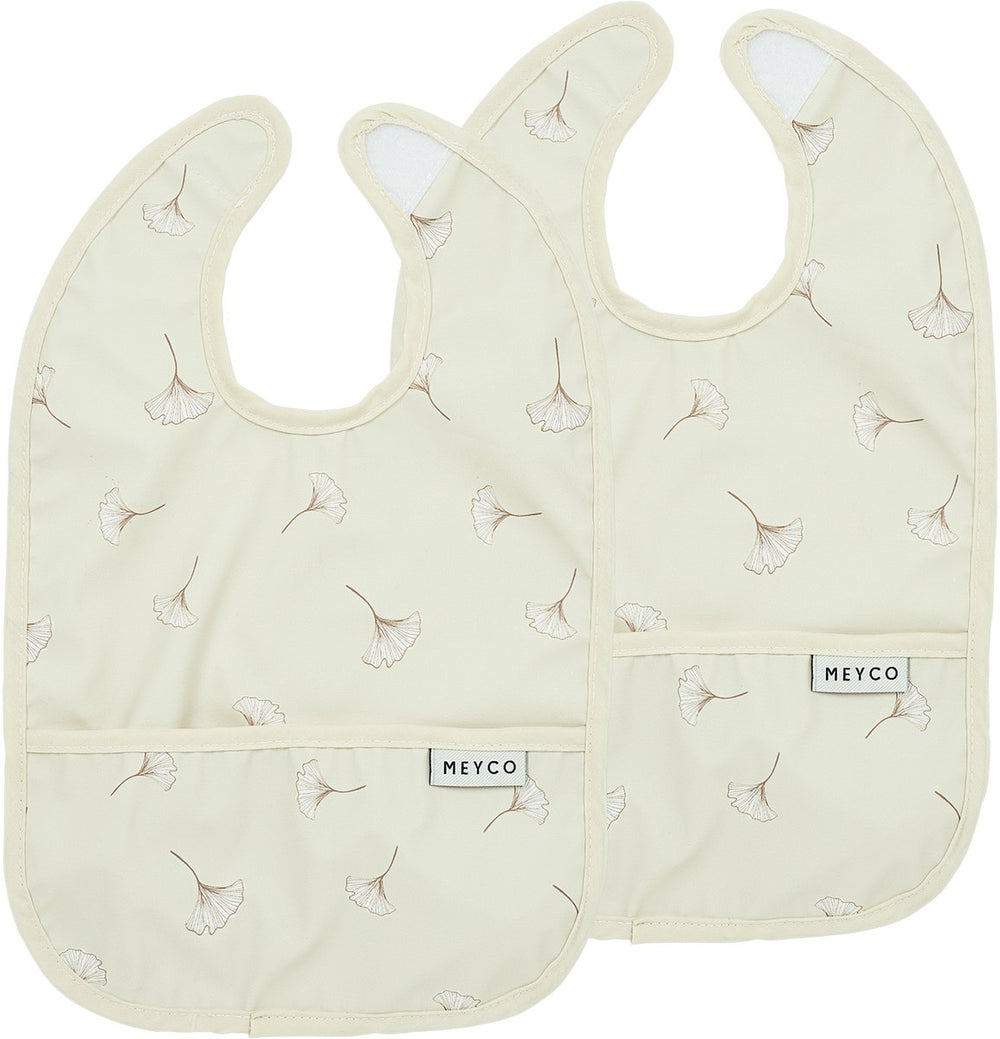 Meyco baby ginkgo slab met opvangbakje - 2-pack - soft sand
