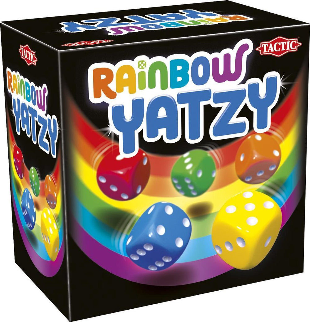 Tactic rainbow yatzy – dobbelspel – kleurrijk familiespel – met regenbooginlay en qr uitleg – vanaf 6 jaar – 2 of meer spelers