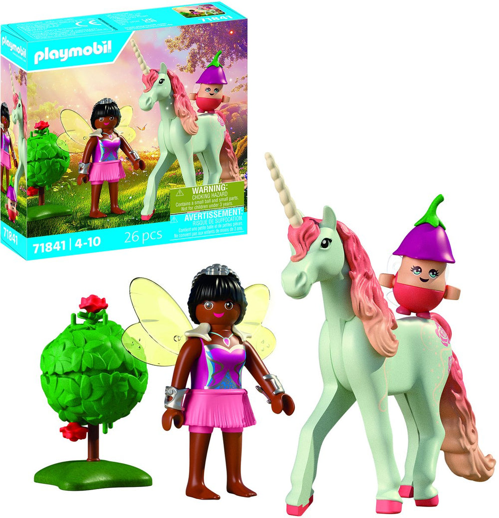 Playmobil | magische eenhoorns | verzamelbare eenhoornroos met fee | fantasierijke speelset voor eenhoornfans | met magische details verwisselbare accessoires | perfect cadeau voor kinderen vanaf 4 jaar | 71841