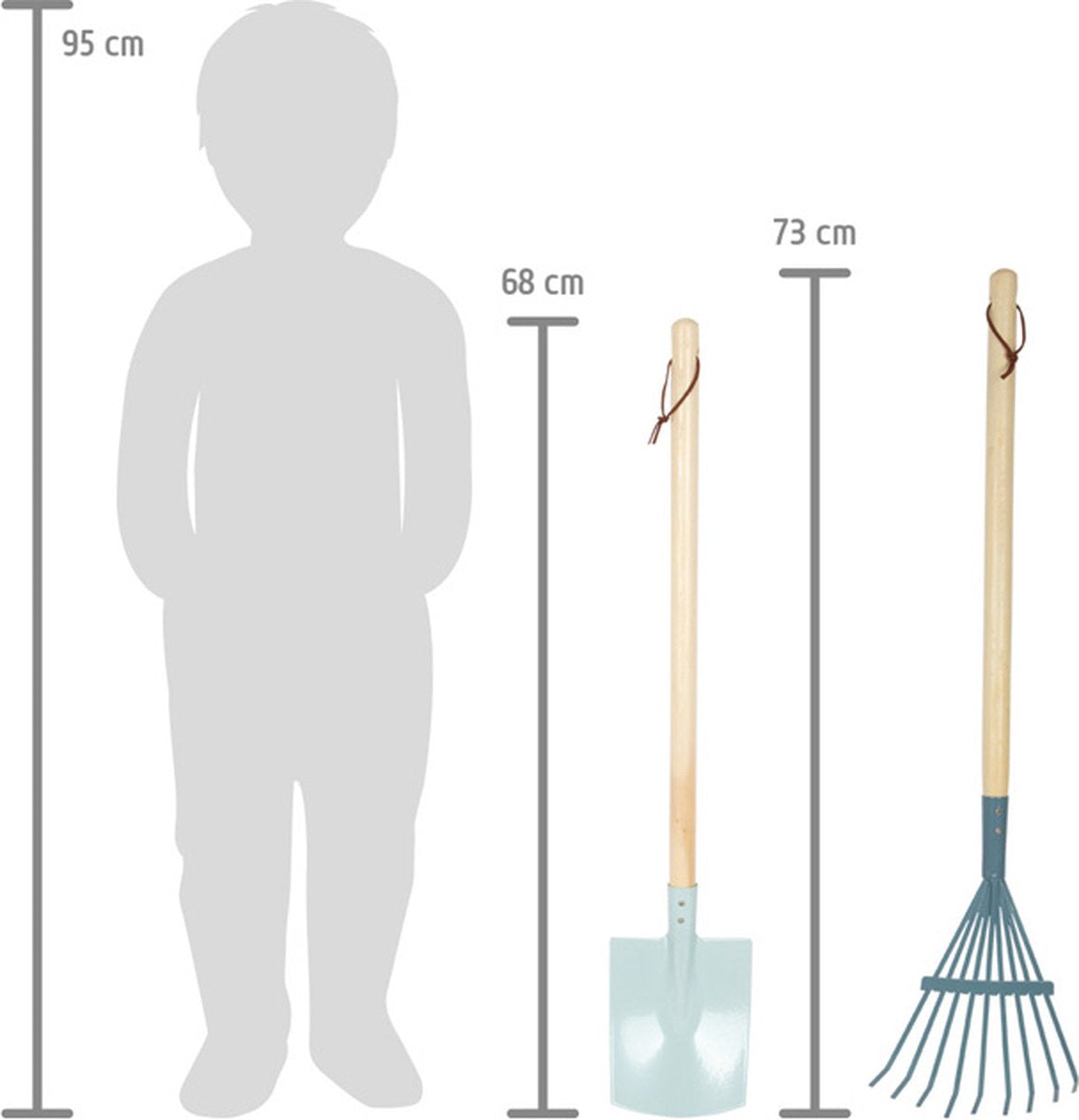 Kleine voet - houten tuingereedschap, 4dlg.