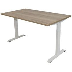 Bureau euroseats bruin, wit eiken metaal