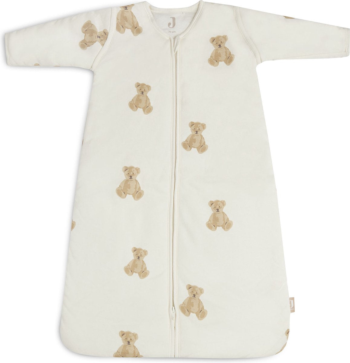 Jollein - baby winterslaapzak met afritsbare mouw (teddy bear) - katoen - winterslaapzakje baby, babyslaapzak - 110cm