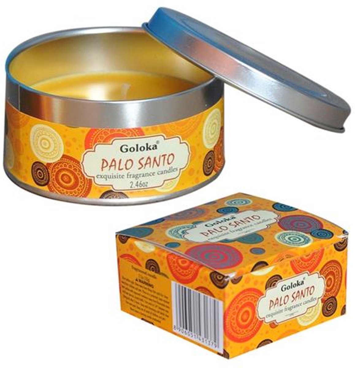 Goloka palo santo paraffinewas geurkaars in blik