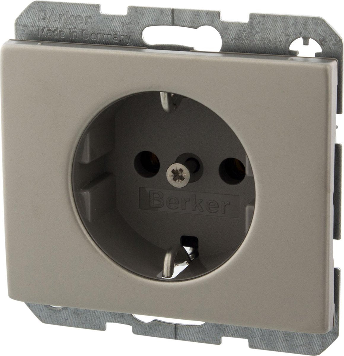 Berker k5 inbouw stopcontact - 1-voudig - rvs