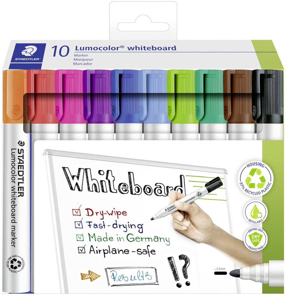 Staedtler - lumocolor - whiteboard marker - kartonnen set met 10 kleuren