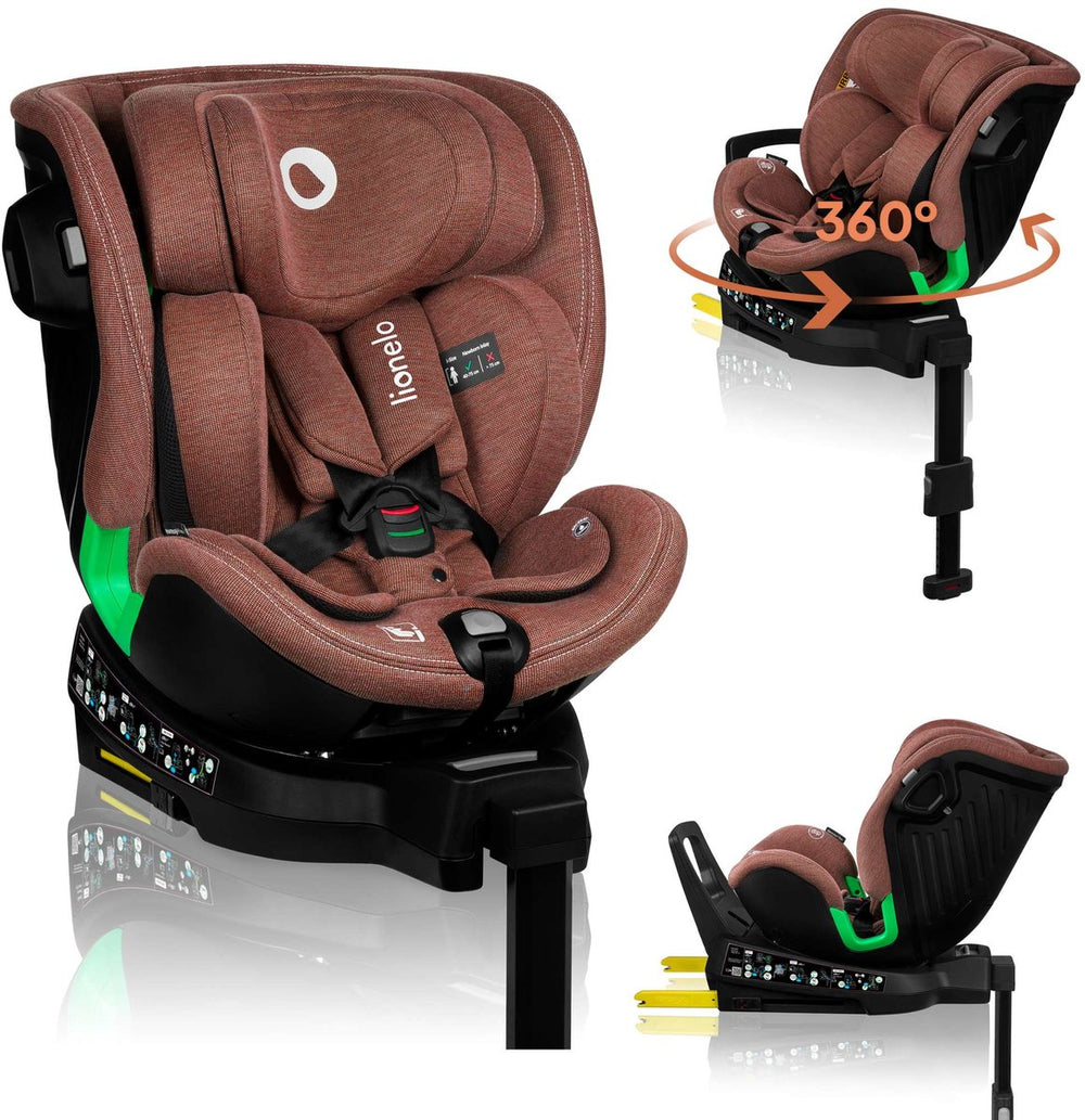 Lionelo harmony - i-size autostoel 4in1 - 360° draaibare - brede zitting - isofix + steunpoot - achterwaarts gericht tot 105 cm (18 kg) - 40 tot 150 cm - 0 tot 36 kg - side impact guard - rwf en fwf - bamboe hoes - dri-seat - hoofdsteun verstelbaar