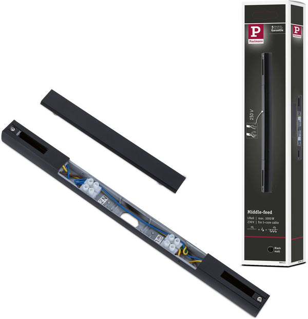 Paulmann urail voeding midden 304x18 mm max. 1000 1000w zwart mat