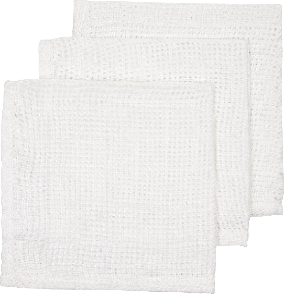Meyco baby uni monddoekjes - 3-pack - hydrofiel - white - 30x30cm