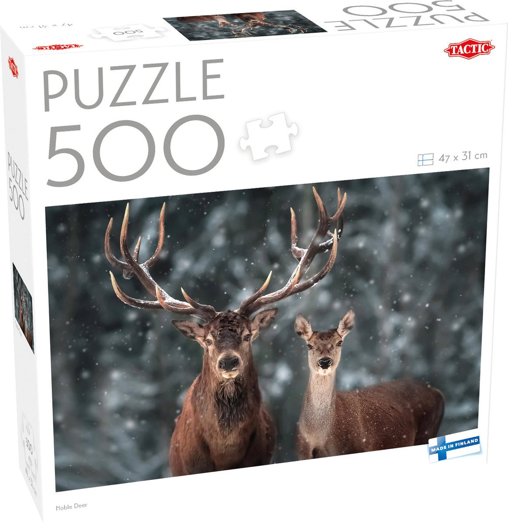 Tactic noble deer – puzzel – 500 stukjes – edelhert in boslandschap – natuur en wilde dieren – hoogwaardige scandinavische kwaliteit