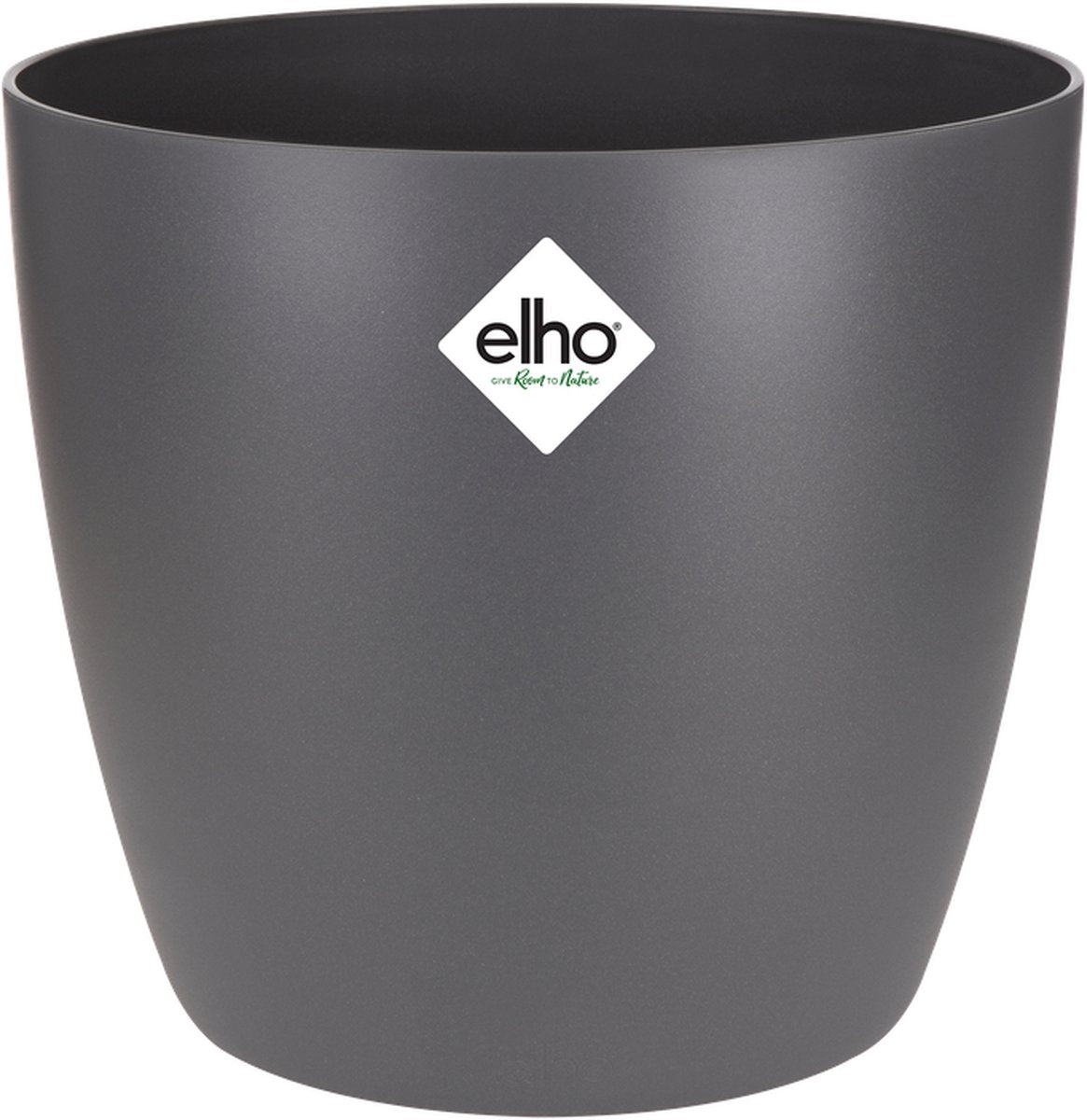 Elho brussels rond 14 - bloempot voor binnen - 100% gerecycled plastic - ø 13.5 x h 12.6 cm - antraciet