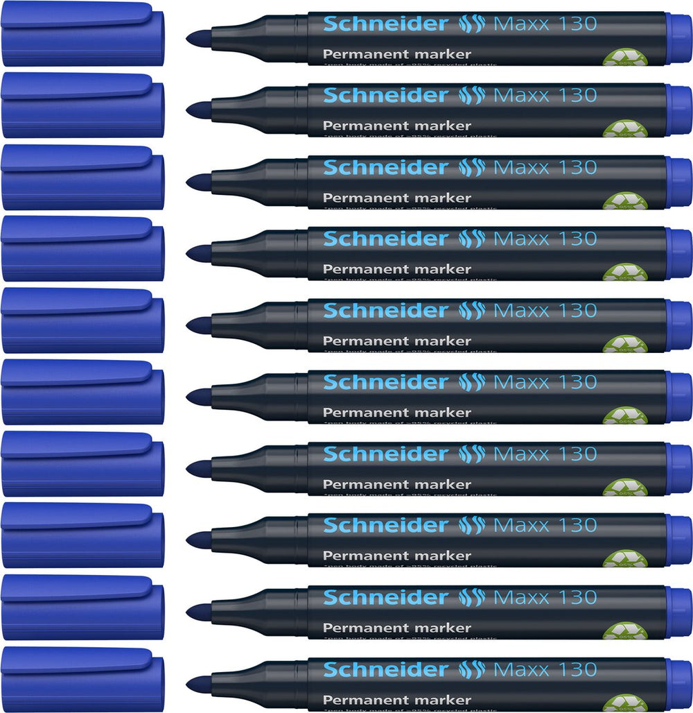 Schneider schrijfwaren schneider permanent marker - maxx 130 - ronde punt - schrijfkleur blauw - doos 10 stuks