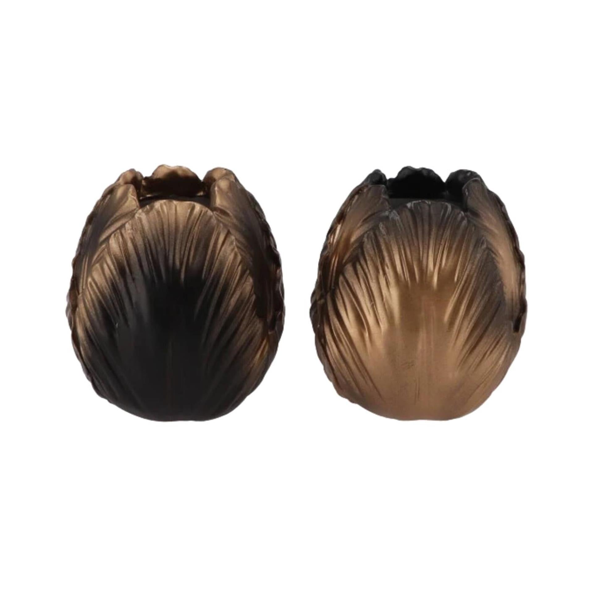 Vaas toulon zwart goud 12cm 2 assorti