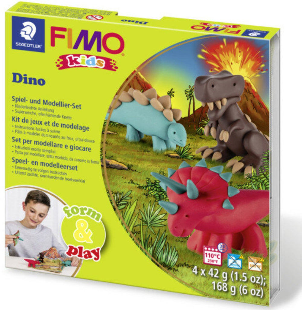 Fimo kids 8034 - ovenhardende boetseerklei - form play set - dino