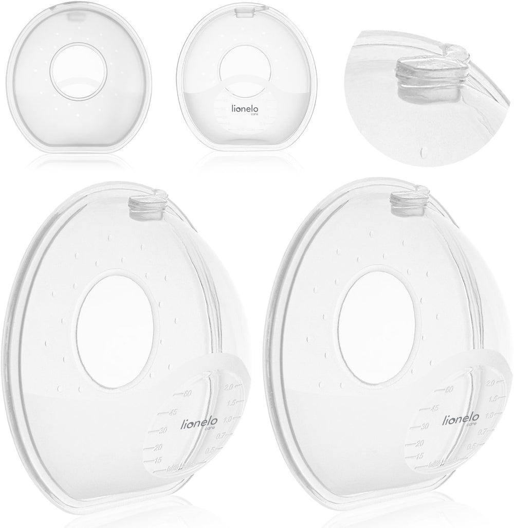 Lionelo milky simple - melkcollectoren set 2 stuks - 2x60 ml - bpa-vrij - past in beha - maataanduiding - herbruikbaar - steriliseerbaar