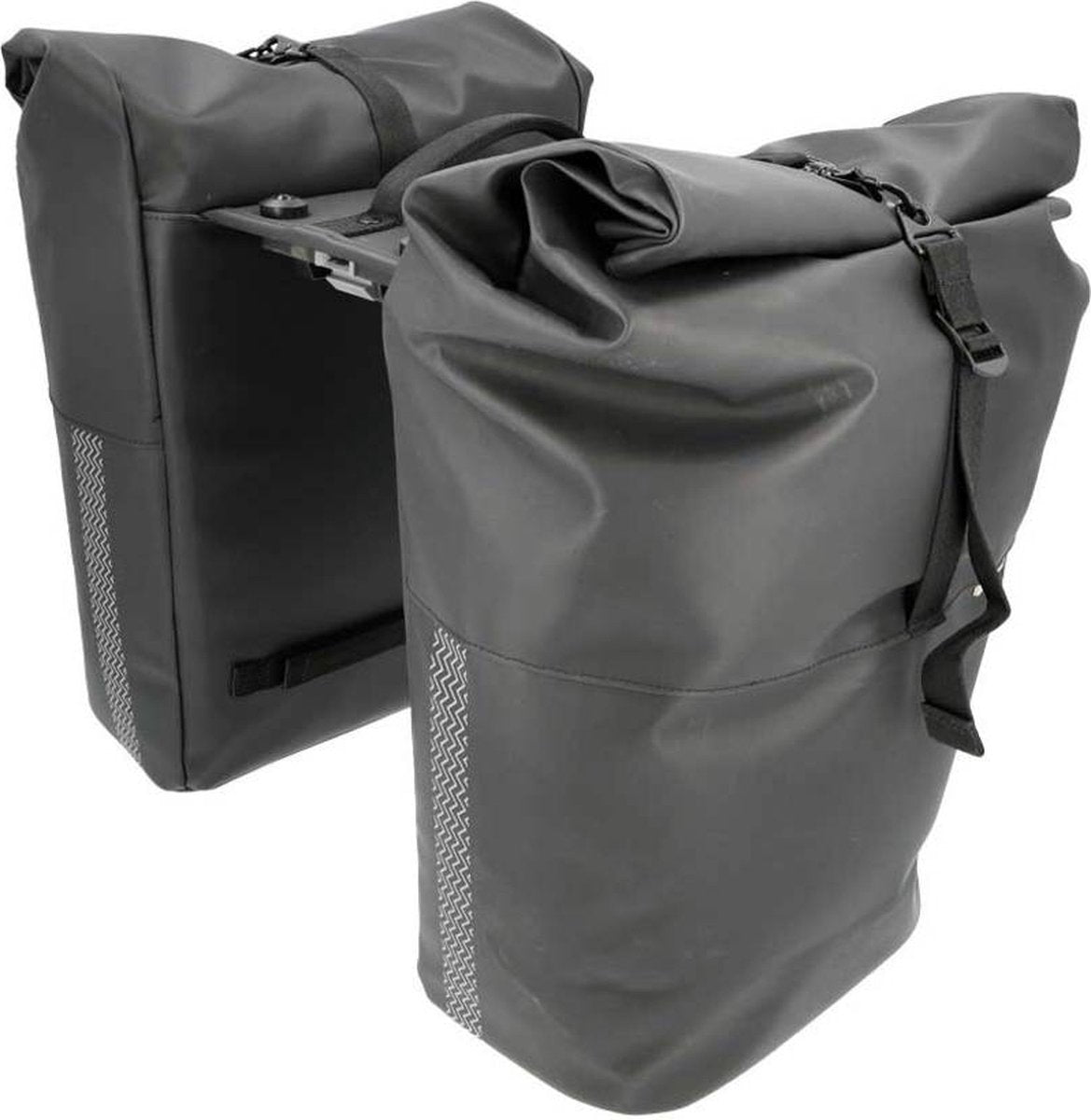 Newlooxs new looxs nyborg double - dubbele fietstas - geschikt voor electrische fietsen - ingebouwde mik adapter - 34 liter - zwart