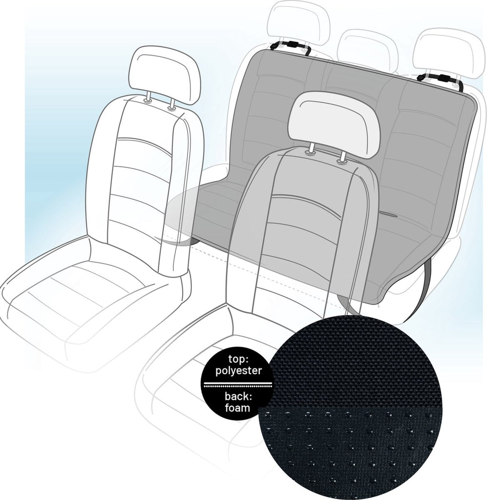 Flamingo luxe hondendeken voor auto - autodeken - hondenmand auto - mac – grijs – 130 x 109 cm – waterafstotende achterbankbeschermer voor honden