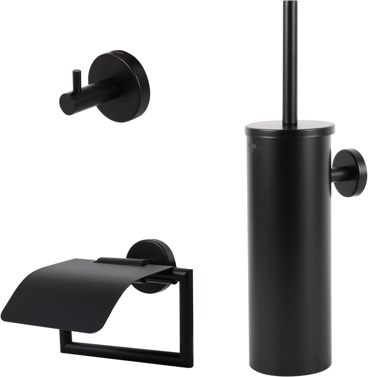 Hush. living hush living - toiletaccessoireset 3-delig - geborsteld staal - zwart