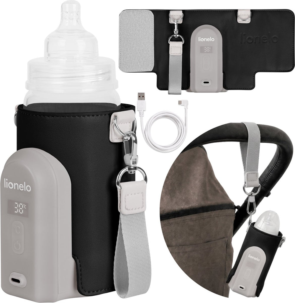 Lionelo thermup go evo flessenwarmer - mobiel - 5 temperatuurniveaus - usb-c opladen - tot 9 uur warmte - geschikt voor glas en plastic