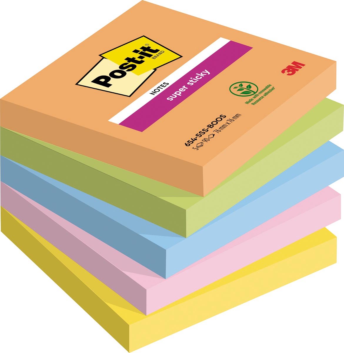 Post-it super sticky super sticky notes post-it boost kleurenassortiment 90 vellen