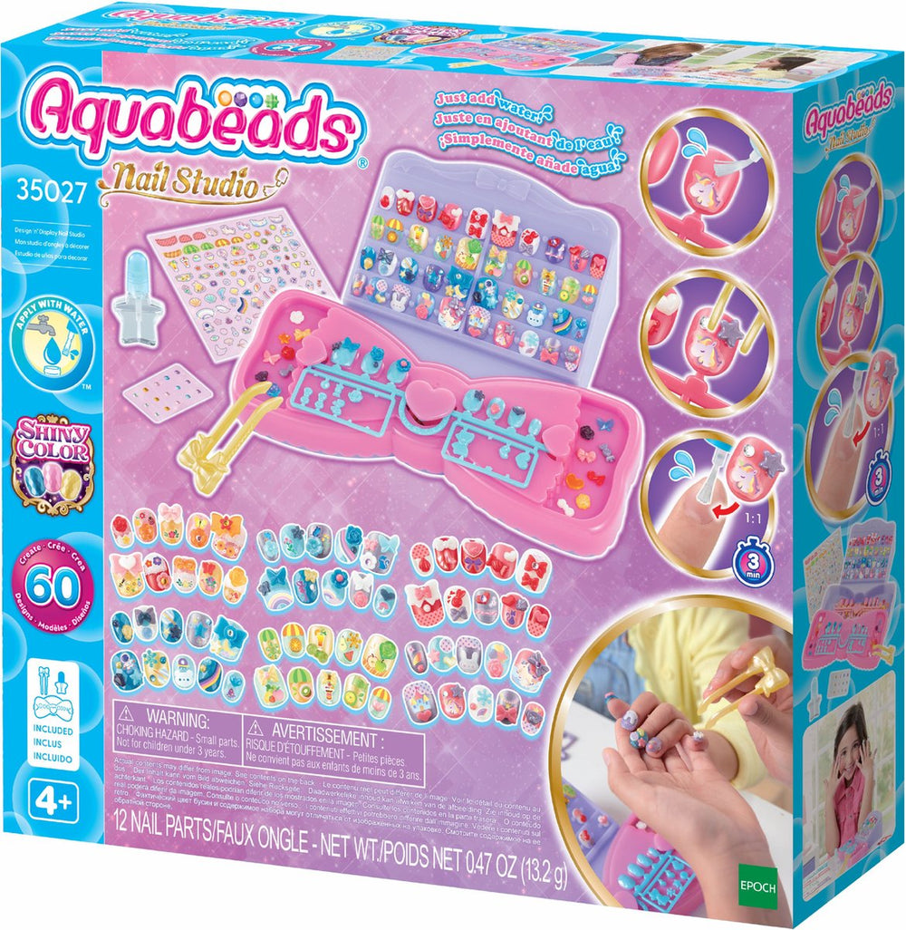 Aquabeads veelkleurige nagelset voor kinderen- complete nagelstudio inclusief 60 nagels