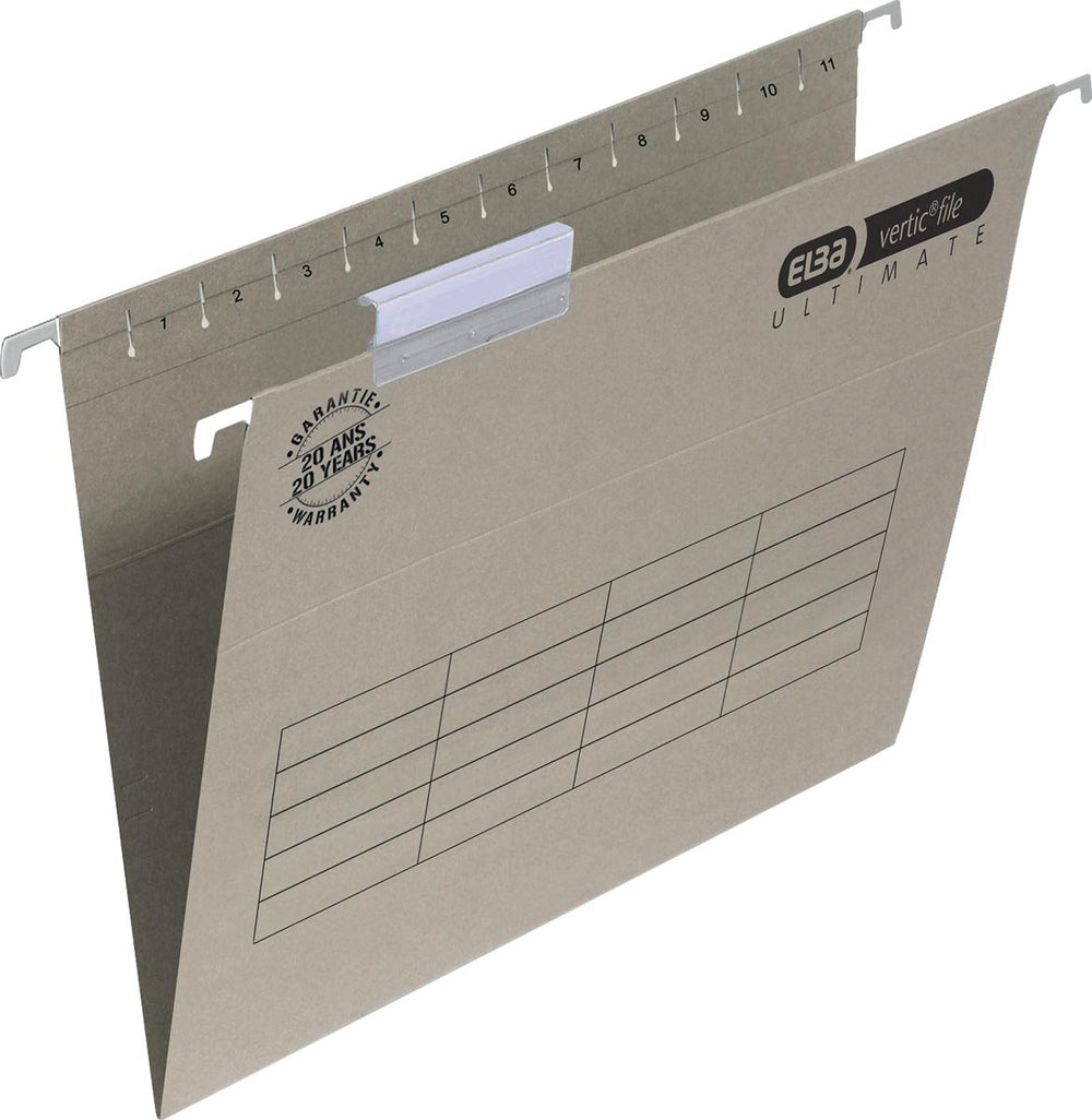 Elba verticfile ultimate - hangmappen - laden - a4 - 30 mm bodem - grijs - pak van 10