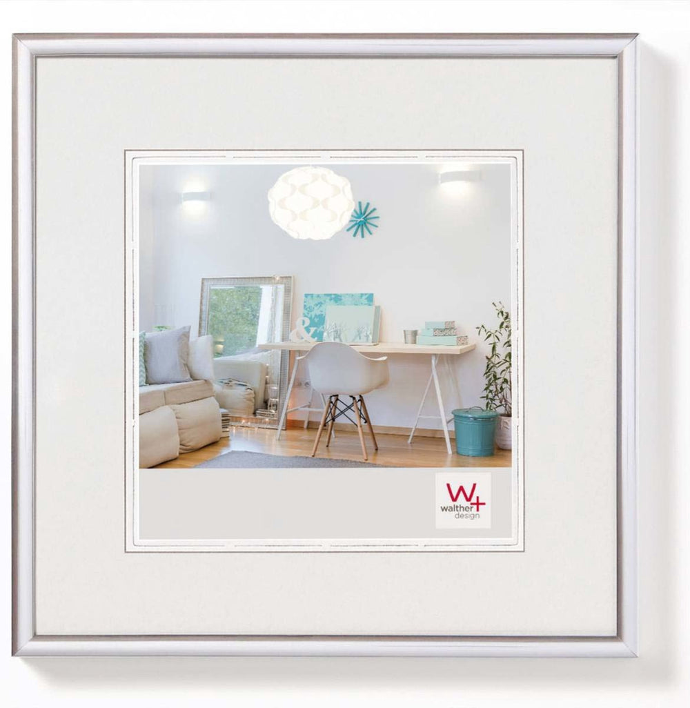 Walther new lifestyle - kunststof lijst - fotoformaat 30x30 cm - zilver