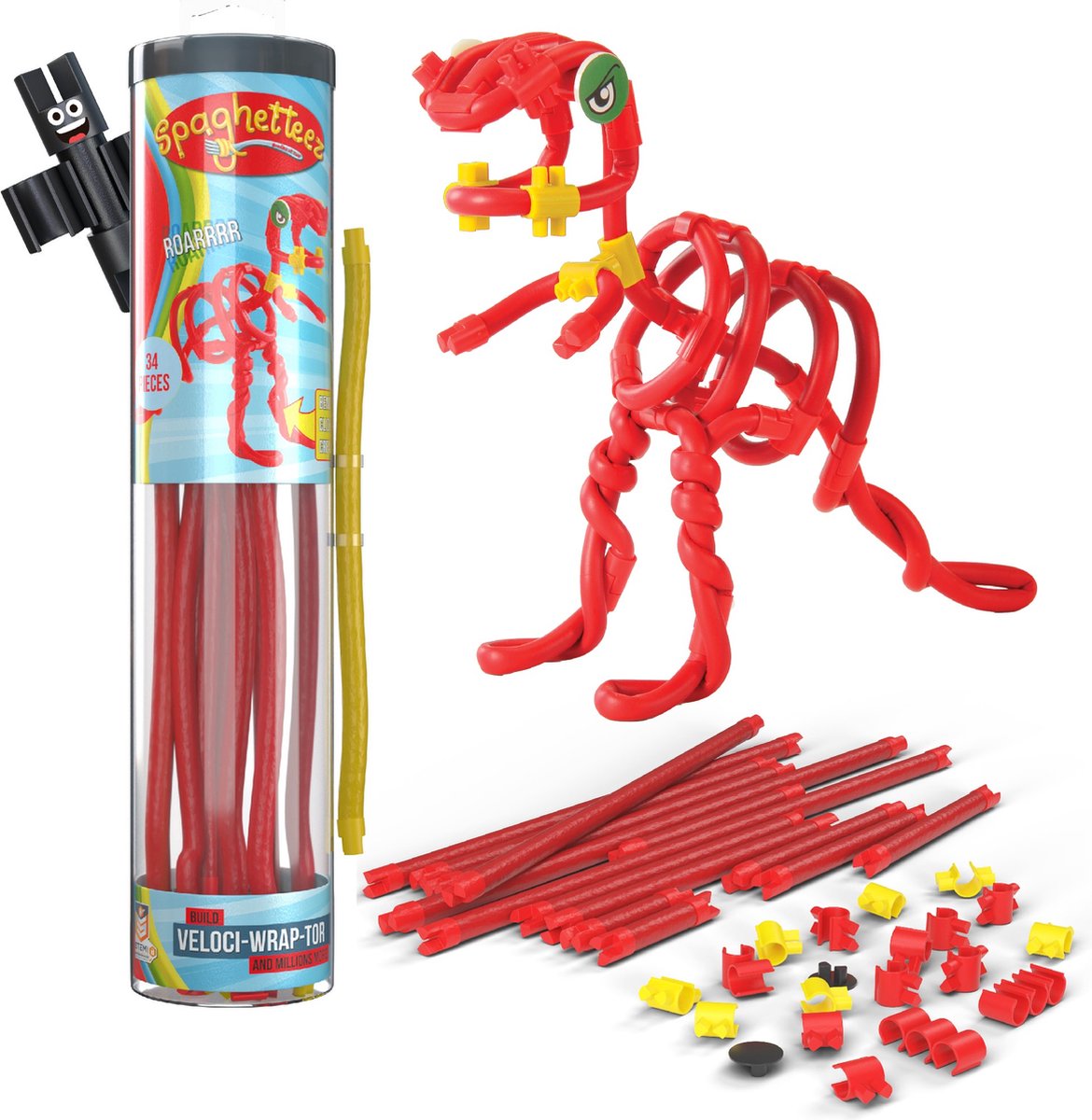 Spaghetteez velociraptor flexibele bouwstaafjes, 34dlg.
