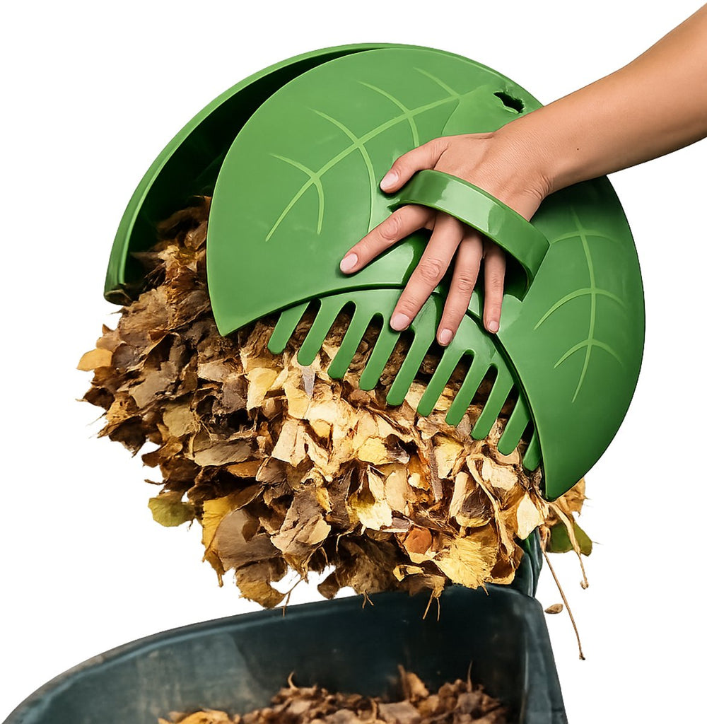 Kinzo bladgrijper set – 2-delige bladschep en afvalgrijper voor het opruimen van bladeren – kunststof bladhark voor in de tuin – met ergonomisch handvat ø36 cm