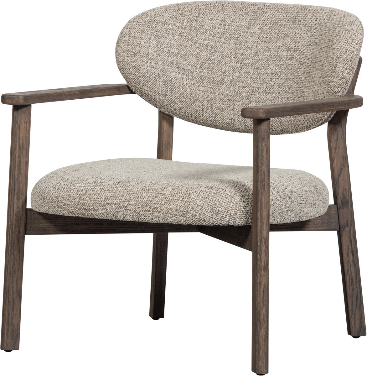 Woood udar fauteuil met houten frame - polyester - donkerbruin