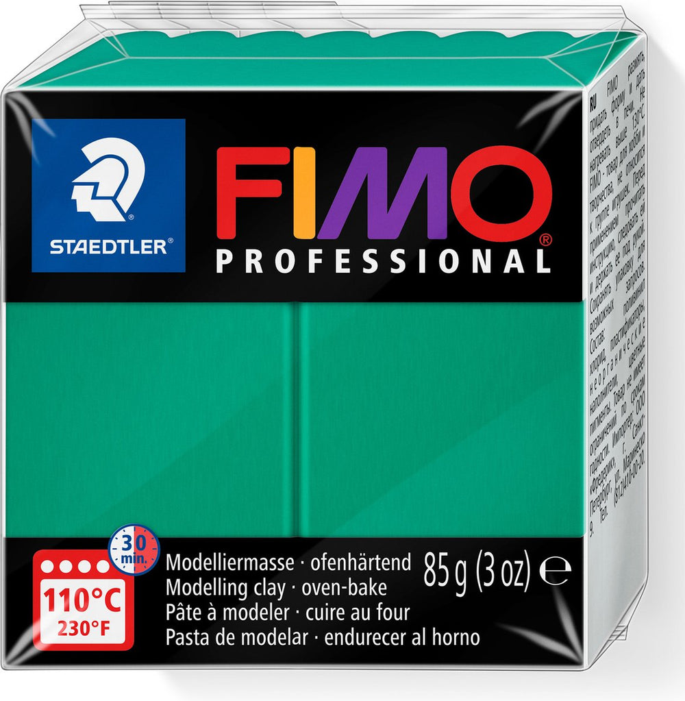 Fimo professional - ovenhardende, professionele boetseerklei blok 85 g - primair groen